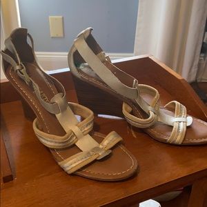 Franco sarto platinum wedge heels